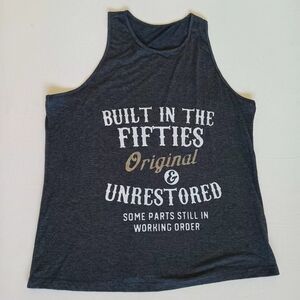 'Built In The Fifties' Sz XXL Gray Tank Top